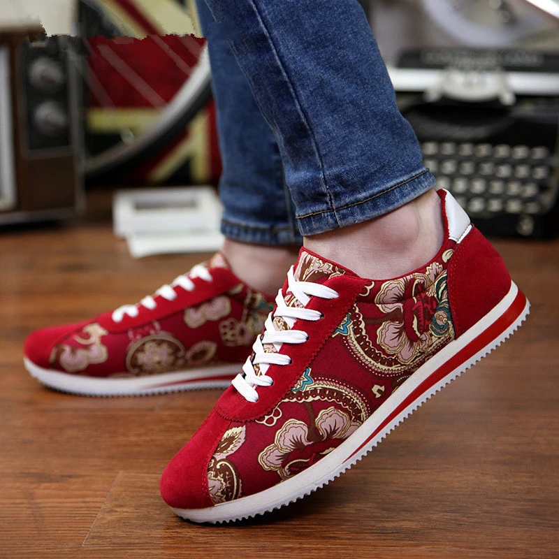 

MIUBU Man Casual Shoes Floral Canvas Wedges Couples Ladies Flower Platform Unique Big Size New Zapatillas Mujer