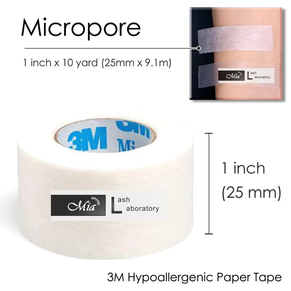 [0,5 ''] 12 рулонов из микропоры 3M Лента для ресниц расширение медицинский из дышащего материала - Цвет: 1 inch 6 rolls