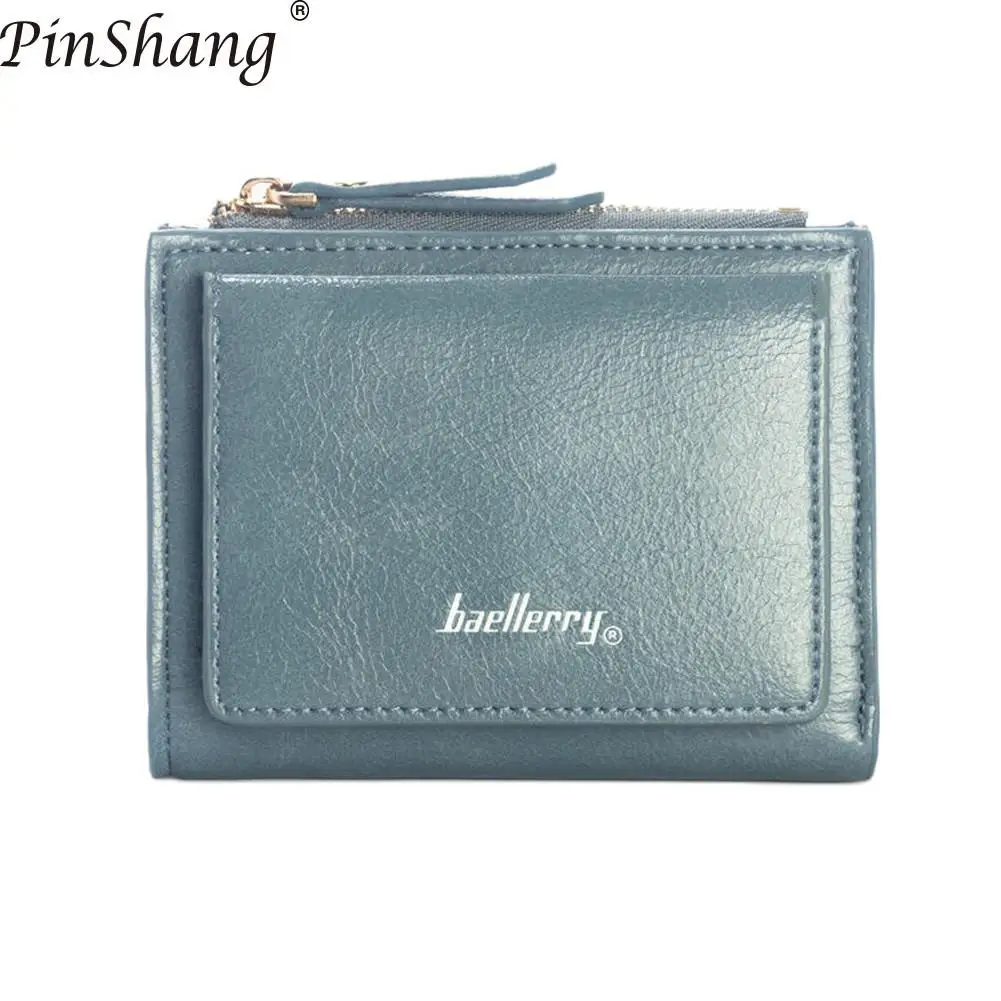 PinShang женские кошельки PU кошелек держатель для карт двойная молния модные монеты