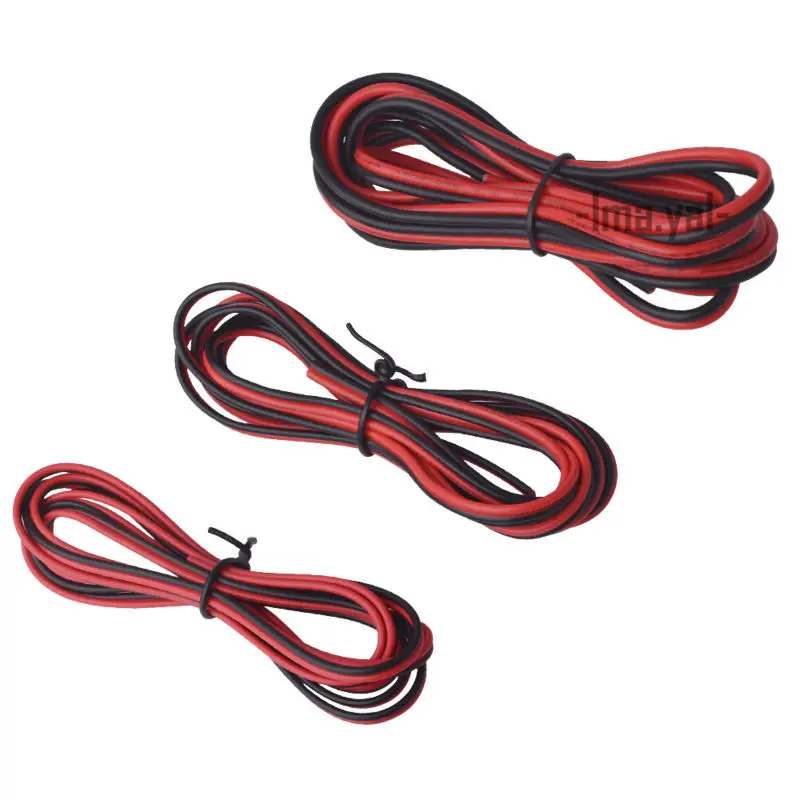 1 м 2 3 4 5 10 20 м/шт. 22AWG 2-контактный красный черный кабель изолированный ПВХ провод 22