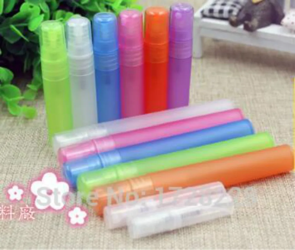 

1000pcs/set Colorful PP Perfume Bottle 2ml 3ml 5ml 10ml Refillable Mist Spray Bottle Travel Atomizer Free Shipping