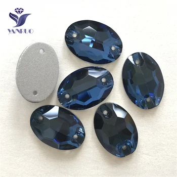 

YANRUO 3210 All Sizes Montana Oval Flat Back Glass Beads Sew On Crystal Rhinestone Sewing Garment Strass Stones