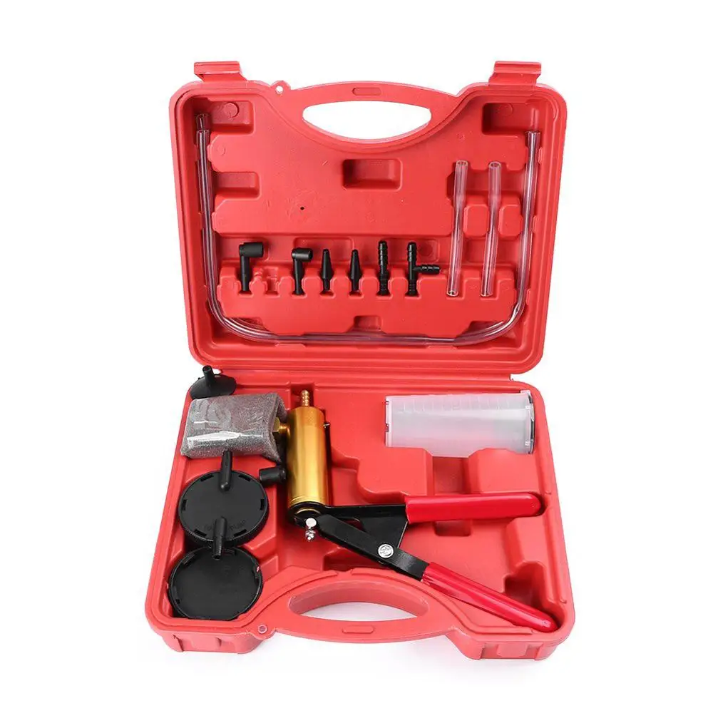 

Hand Held Vacuum Tester Pump Test Set Pumping Brakes For Automotive with Brake Bleeder Kit Adapters Vacuum Gauge Hoses Connector