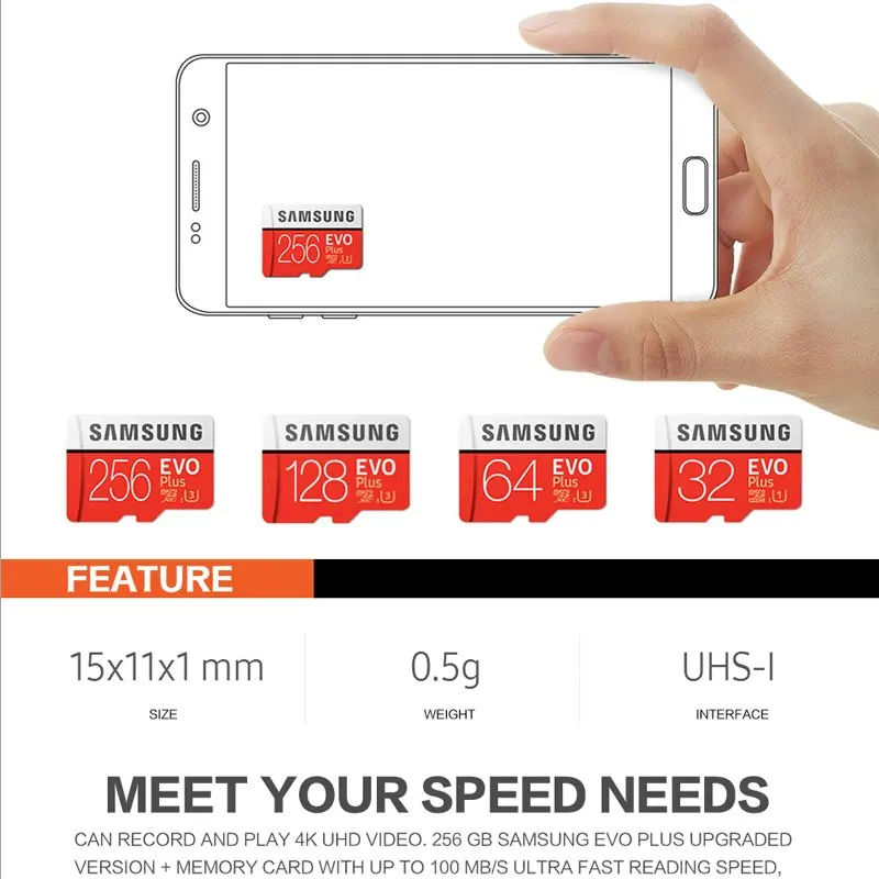 Карта памяти SAMSUNG micro sd 64 ГБ EVO + U3 128 256 512 Class10 Micro SD карта 32 microSD TF для телефона с