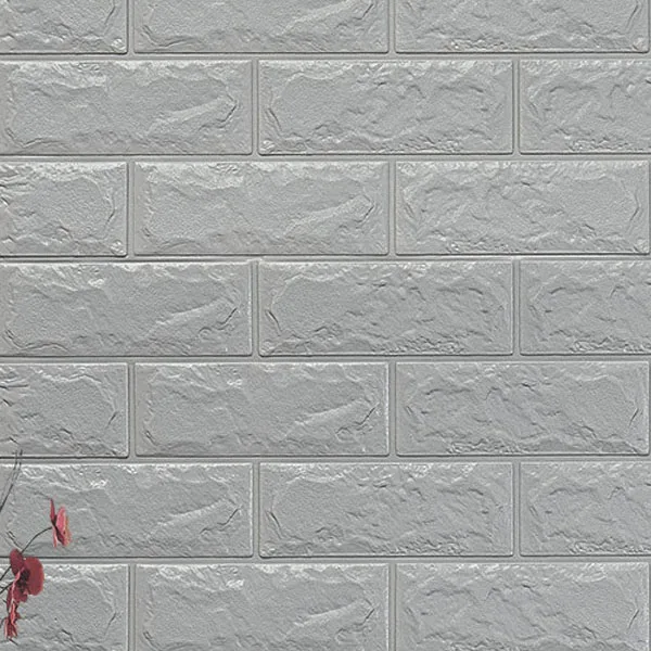 70*77 см DIY самоклеющиеся 3D наклейки на стену s Декор для спальни пенопластовый кирпич декор комнаты обои настенный Декор Гостиная Наклейка на стену для детей - Цвет: Silver gray