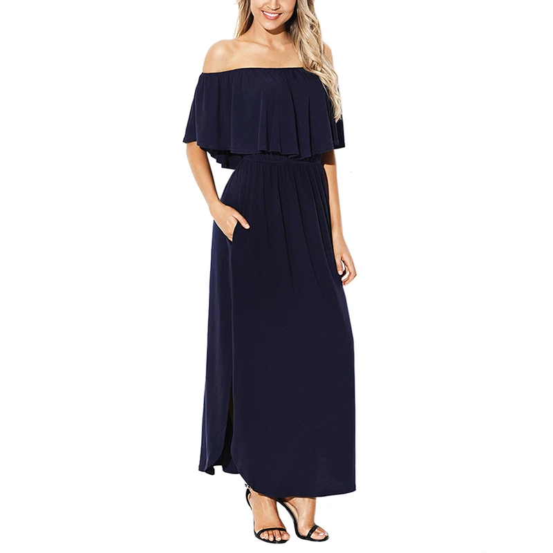 Navy-Flounce-Off-Shoulder-Maxi-Jersey-Dress-LC61968-5-3