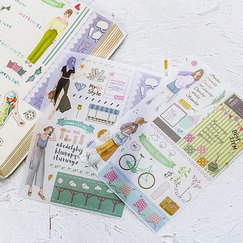 

5 pcs/pack Summer Style Decorative Stationery Stickers Scrapbooking DIY Diary Album Stick Lable