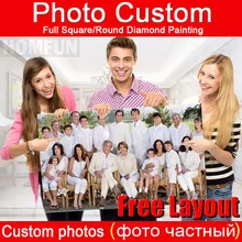 HOMFUN, фото на заказ, алмазная вышивка, сделай сам, 5D, Частный заказ, алмазная живопись, вышивка крестом, 3D, алмазная 5D, украшение, подарок