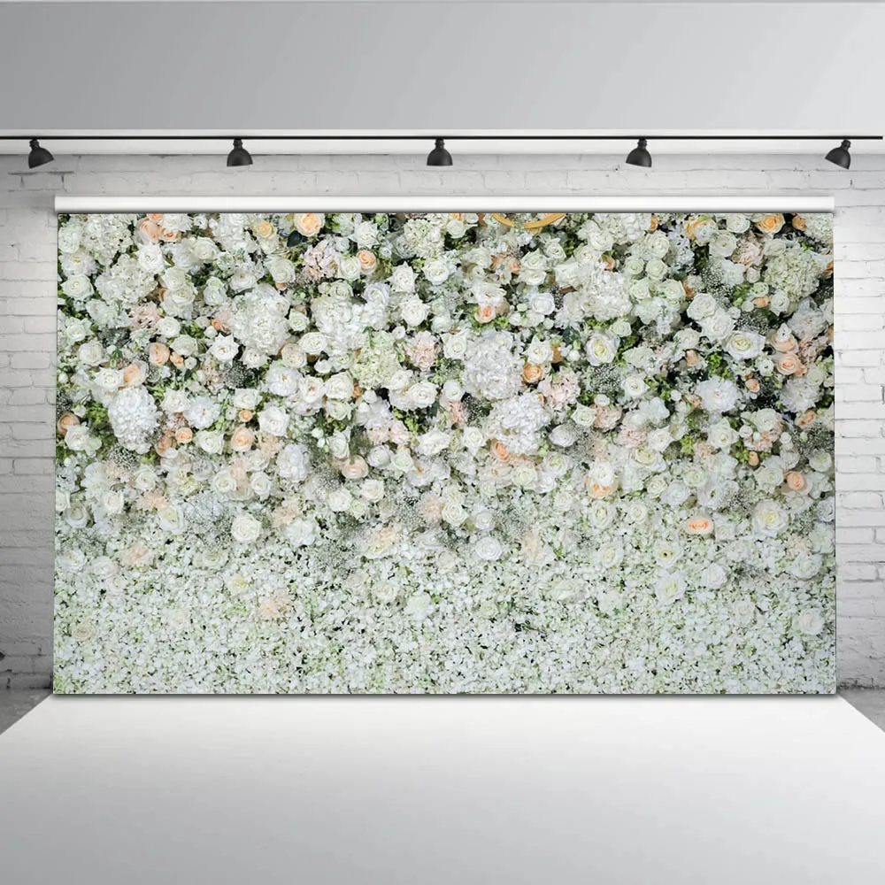 Arrière-plan de fleur blanche de mariage, décor de stand Photo de cérémonie  pour Studio de photographie, accessoires en vinyle sans couture G-604 -  AliExpress Electronique