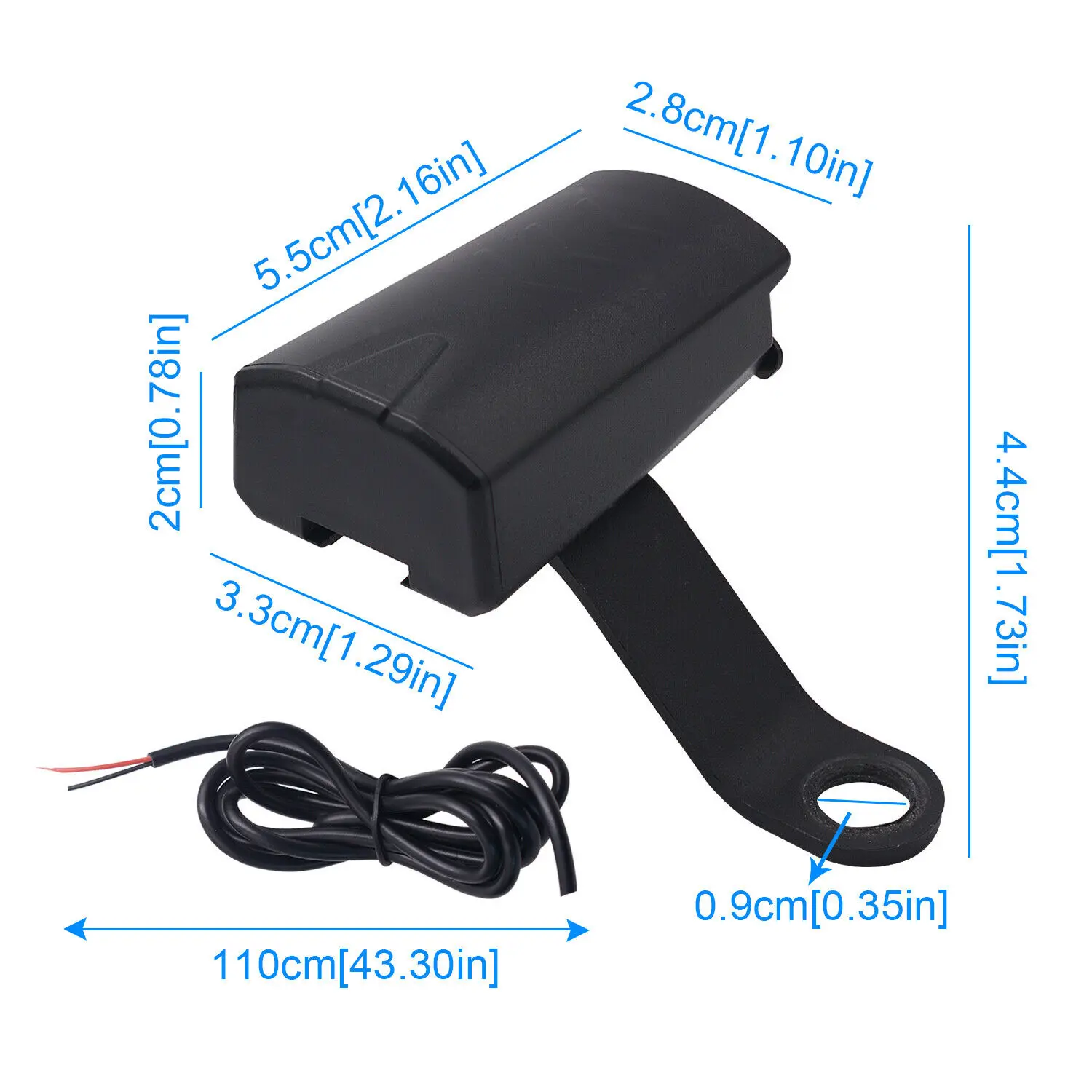 12V 24V Водонепроницаемый Мотоцикл Зарядное устройство Moto зеркало заднего вида USB