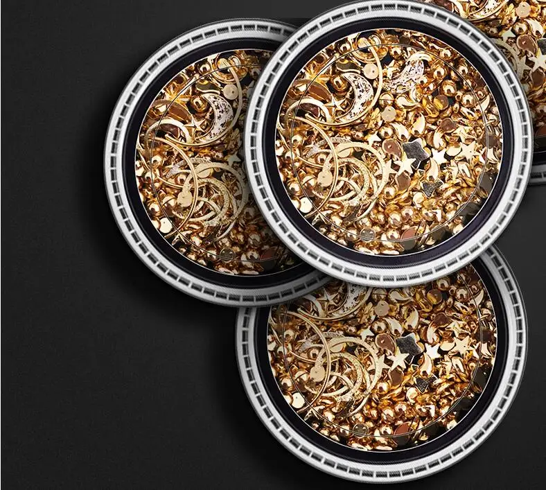 

1 Box Moon Stars Nail Art Rivets Stud Multi Mental Decals diy Tips Manicure Charms UV Gel 3D Nail Decorations ,ZSD08-3/ZSD08-4