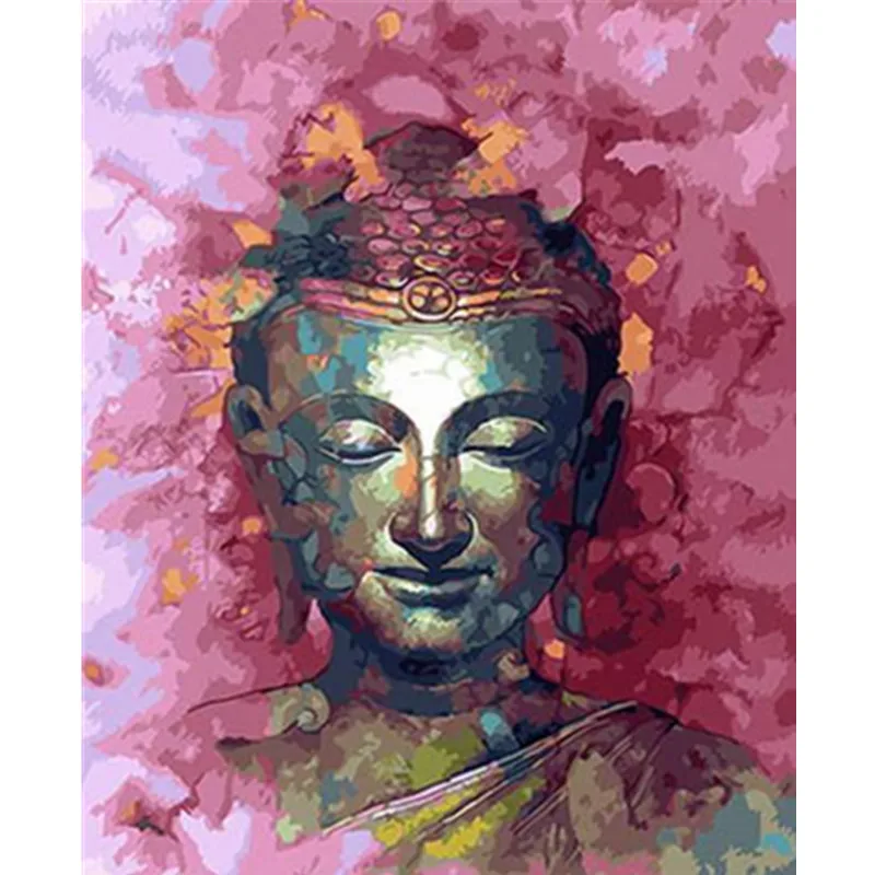 

Painting By Numbers DIY Dropshipping 40x50 50x65cm Painted Buddha statue Figure Canvas Wedding Decoration Art picture Gift