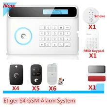 Etiger S4 Беспроводная GSM сигнализация Двойная сеть PSTN GSM охранная сигнализация для домашней защиты с Внешняя Сирена