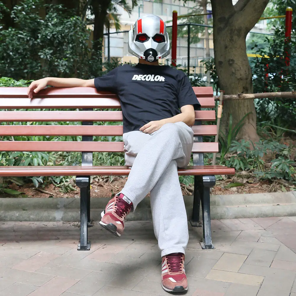2018 человек-муравей светодиодный шлем Косплэй человек-муравей и подчеркнутой Скотт светодиодный шлем маска реквизит Хэллоуин вечерние