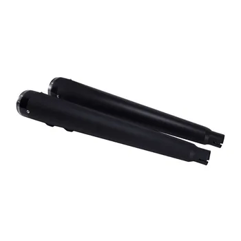 

4'' Megaphone Pipe Slip-On Muffler Exhaust For Harley Touring Street Electra Glide 95-16 Chrome/Black