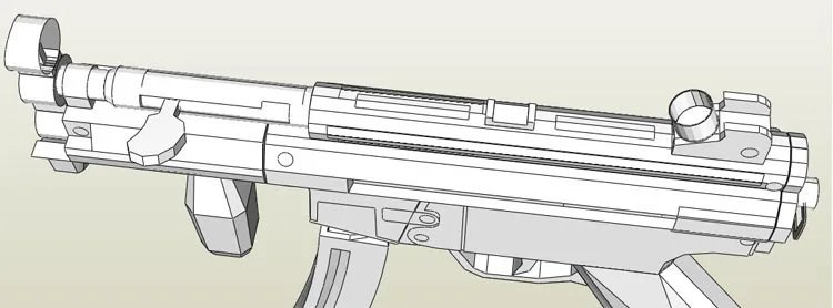 MP5K пулемет белая форма бумажная модель оружие 3D ручные рисунки игрушек