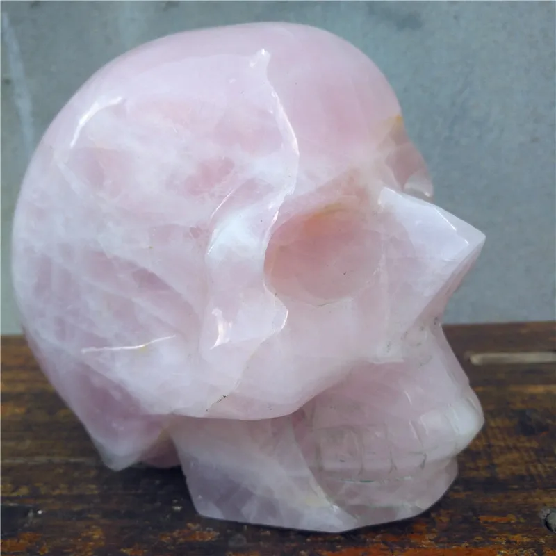 

Natural rose crystal skull