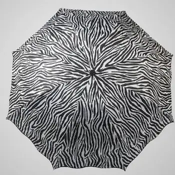 

Sun and Rainy Umbrellas Multi-Color Zebra Striped Pattern Umbrella Rain Man Women 3 Folding UV Protection Parasols