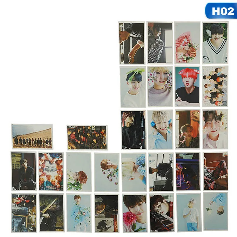 30PCS/SET New Arrival K-POP SEVENTEEN Ablum LOVE&LETTER LOMO Cards New Fashion Self Made Paper Photo Cards - Цвет: 02