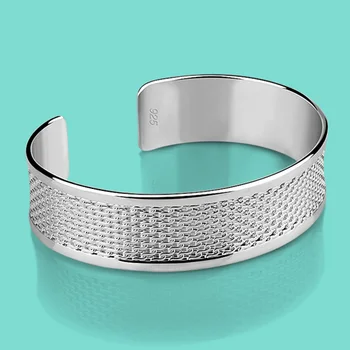 

925 sterling silver bracelet female solid silver bracelet weaving grain design fashion jewelry solid silver bracelet bijoux