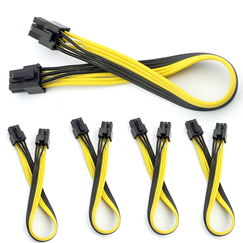 Graphics Video Card Miner Mining Wire 18AWG 1PCS PCI-E PCIE PCI-Express 6P Male to 6Pin Male DIY Power Cable BTC Extended
