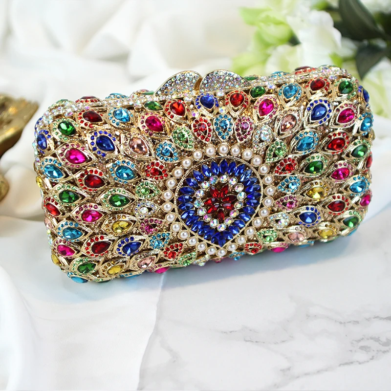 

Custom single shoulder bag, color chain bag, metal hollowed out, drill, bag, handbag, party