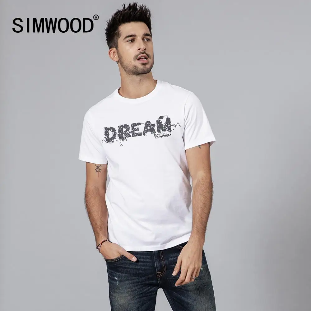 SIMWOOD 2019 100% Cotton Fashion T-Shirt Men Funny