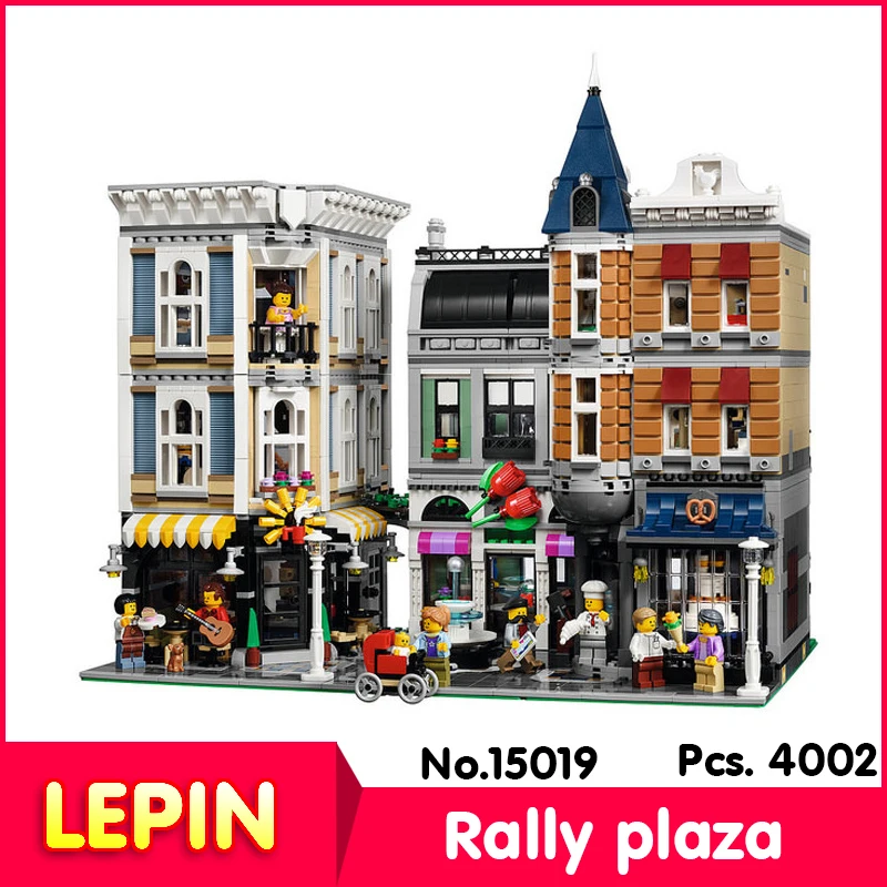 

LEPIN 15019 4002Pcs Street View Series Rally Plaza Model Building Blocks Bricks  Children Toy   10255