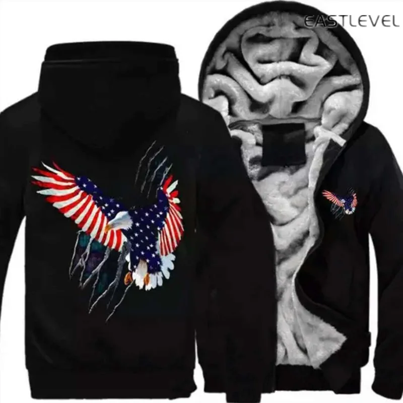2017 Winter Hip Hop USA Flag Eagle pullover hoodie jacket coat Hoodies men cartoon Hoodies Sweatshirts Streetwear Plus Size 6XL 2017 Winter Hip Hop USA Flag Eagle pullover hoodie jacket coat Hoodies men cartoon Hoodies Sweatshirts Streetwear Plus Size 6XL
