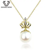 DOUBLE-R натуральный Корона Перл Цепочки и ожерелья серебро 925 ювелирные изделия жемчужный кулон Цепочки и ожерелья Fine Jewelry для женщин Женский подарок