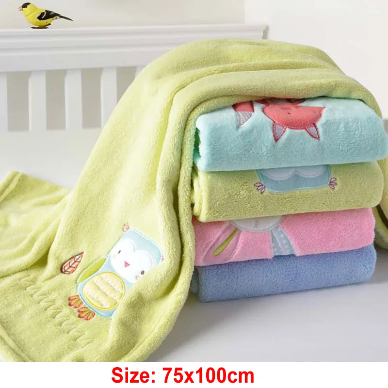 

Christmas Gift 75X100CM Coral Fleece Cartoon Child Blanket Lion Rabbit Owl Soft Warm Baby Kids Wrap Swaddle Shower Throw Blanket