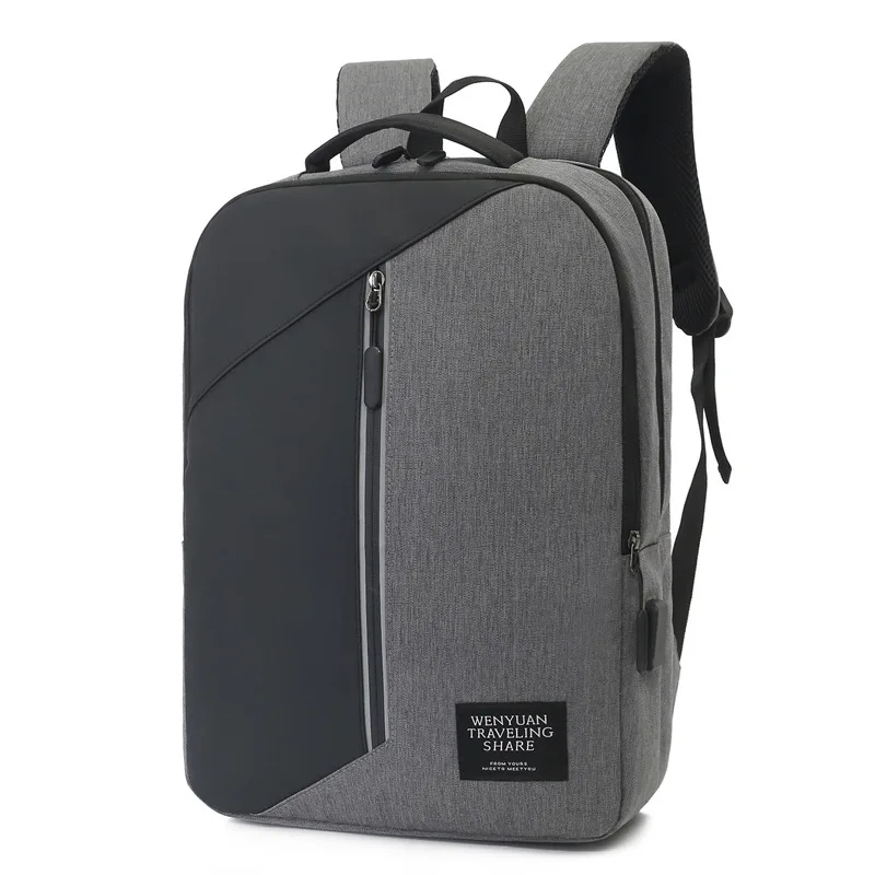 

2019 Both Shoulders Package Male Concise Leisure Time Capacity Bring Usb Interface Travel Backpack men Student Computer Bag