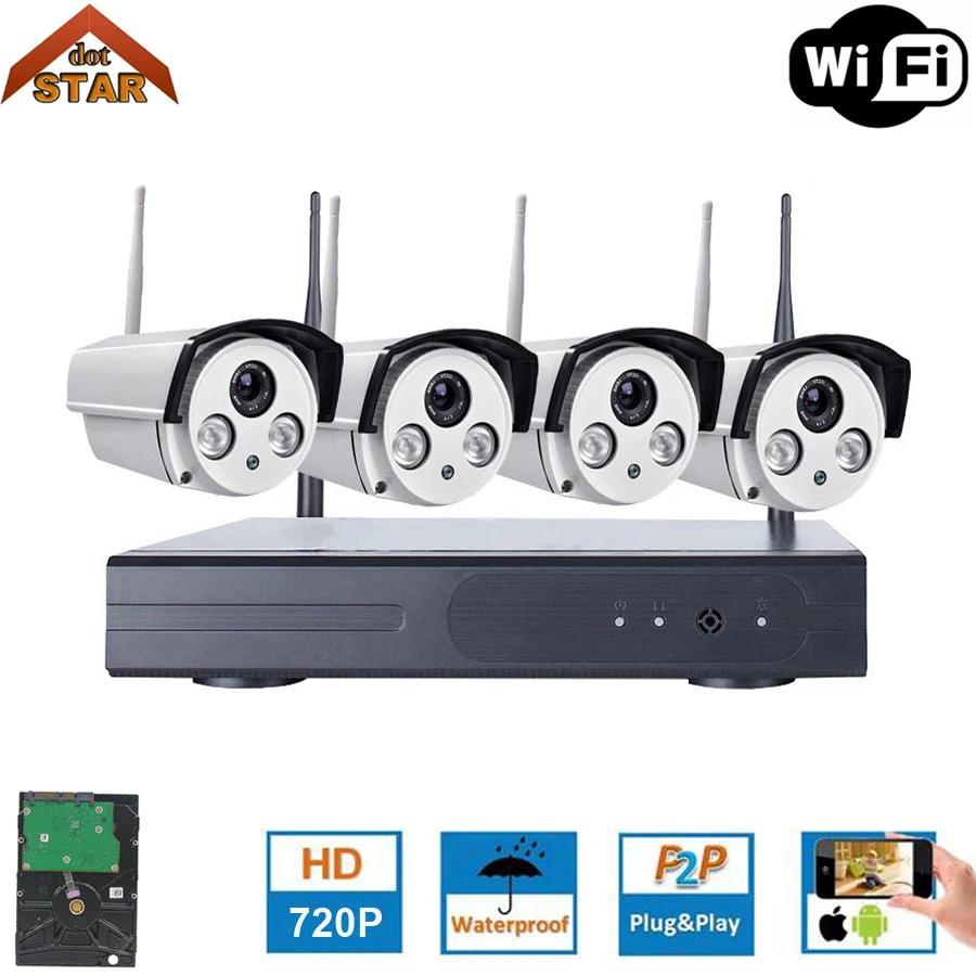 Stardot беспроводная камера безопасности Система видеонаблюдения комплект 4CH Wifi NVR