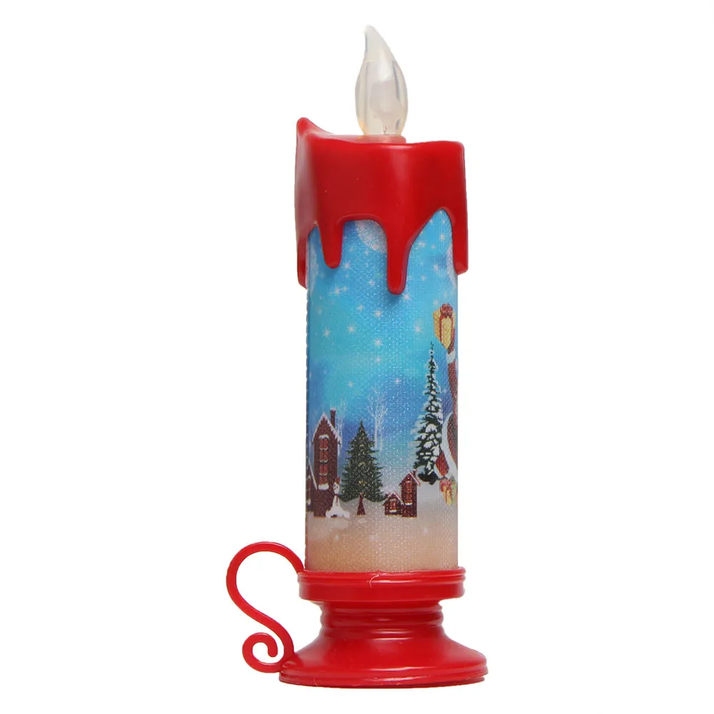 Christmas santa Candle Christmas snowman Candle Electronic Light LED Candle For New year Decorations for party Christmas gift#25