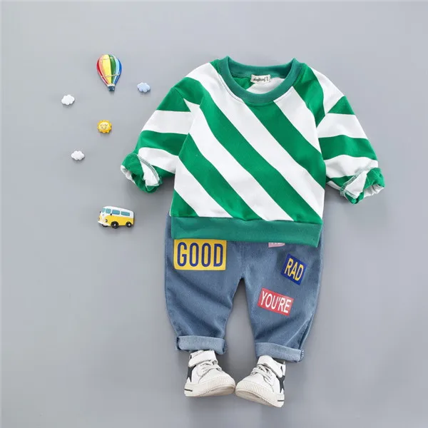 Hot sale Cotton autumn fashion striped kid suit children set baby ...
