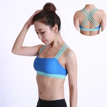 Женский бюстгальтер Йога Для женщин спортивный бюстгальтер пуш-ап активный Одежда Топы Для женщин тренажерный зал синий бюстгальтер спортивный бюстгальтер с крест Растениеводство Топ