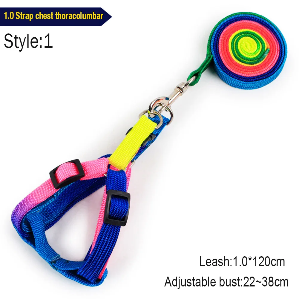 

Pet Cat Dog Harness Colorful Adjustable Outdoor Safety Walking Puppy Leash Rope LXY9