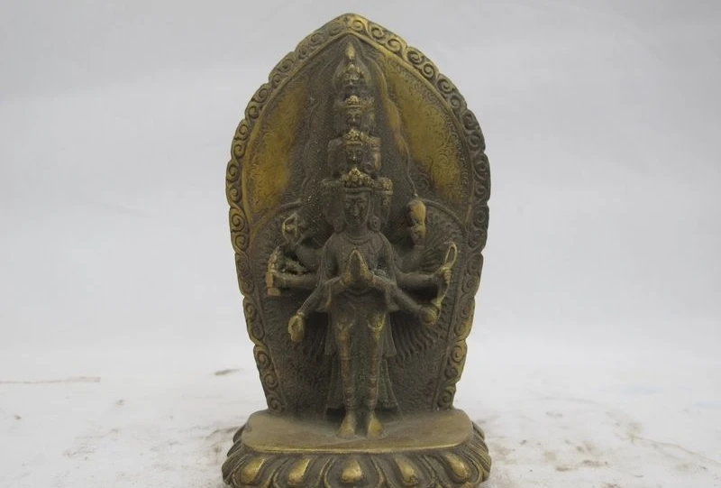 

Tibet Buddhism Bronze Copper 1000 Arms Avalokitesvara Kwan-yin Buddha Statue