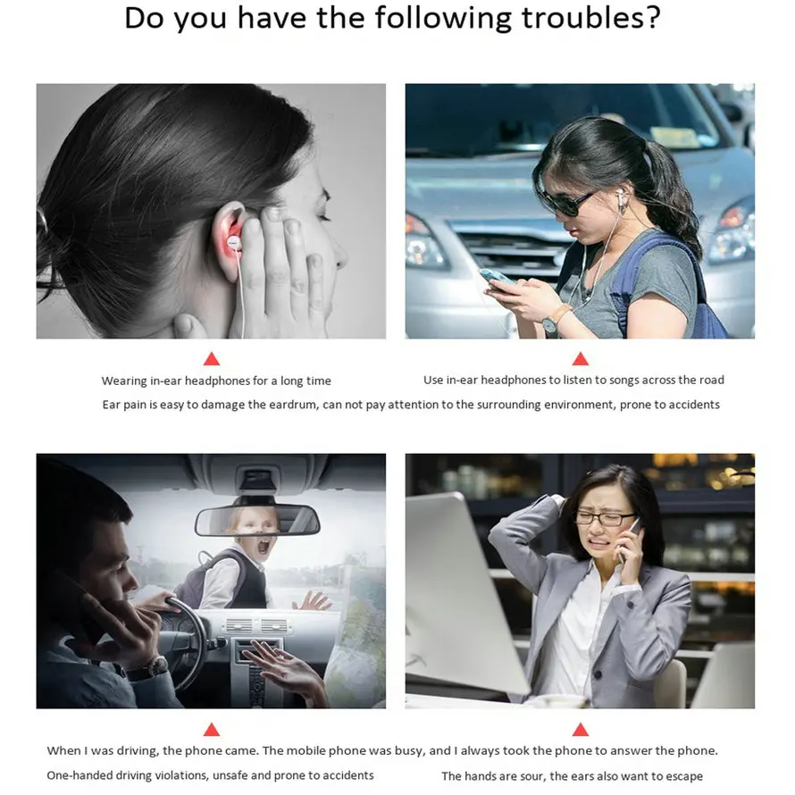 Sports Bluetooth Bone Conduction Earphones Stereo Headset NFC Wireless Headset Outdoor Hands free with Mic For Iphone X Running (2)