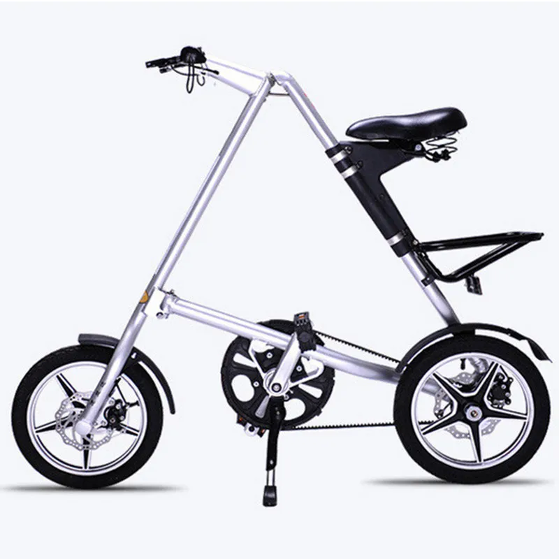 

2018 New Folding Bike Folding Bicycle 14 inch Carbon Fiber Frame Single-Speed Urban Bike Mini City Foldable Bike With Headlights