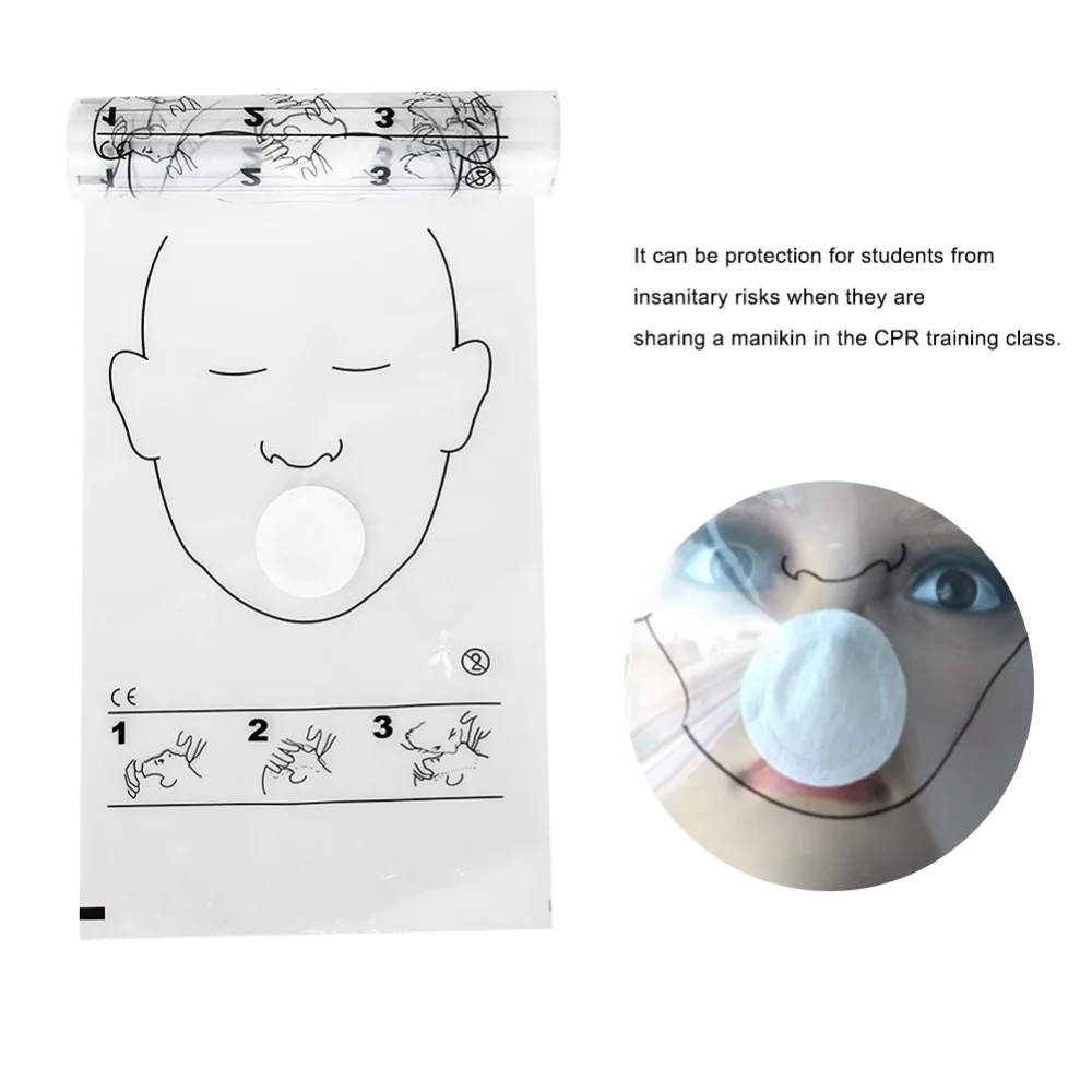 Rolled Nonwoven Fabric CPR Mask Disposable for CPR Training First Aid Rescue