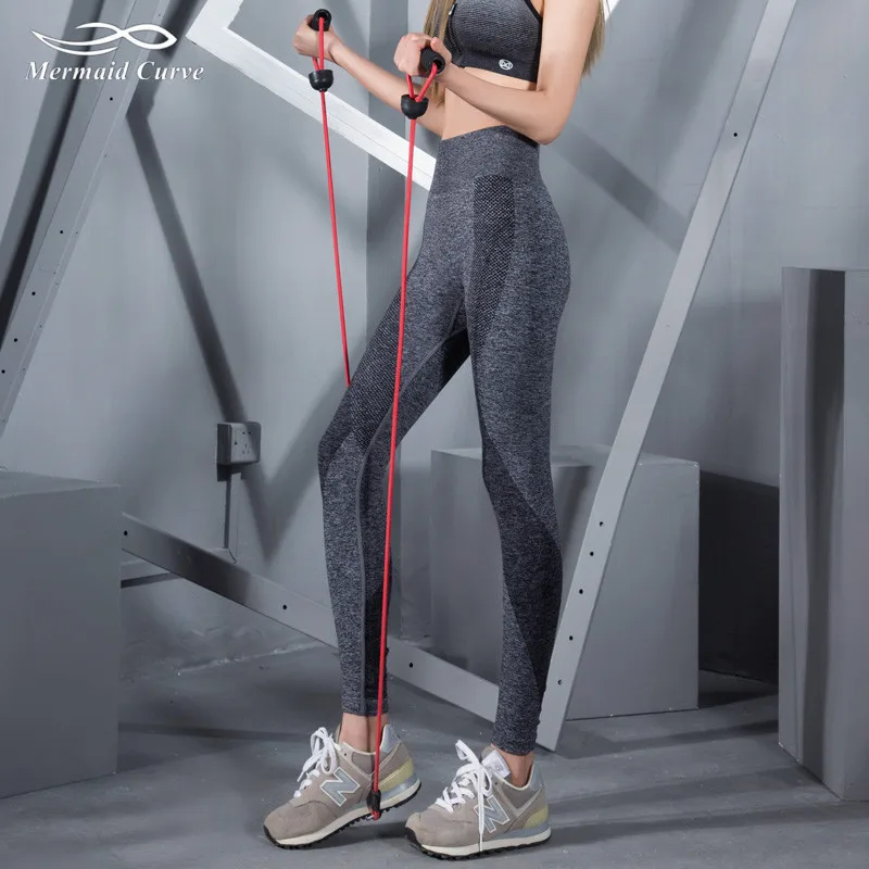 

Mermaid Curve 2017 Women Tight Sports Pants Fitness Quick Dry Patchwork High Elastic Professional Fitness Running Yoga Slim Pant