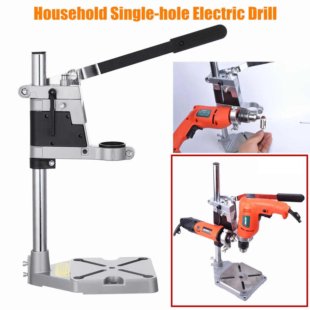Бытовая электрическая дрель с одним отверстием, подставка из углеродистой стали и алюминия, регулируемая для деревообрабатывающего станка DIY