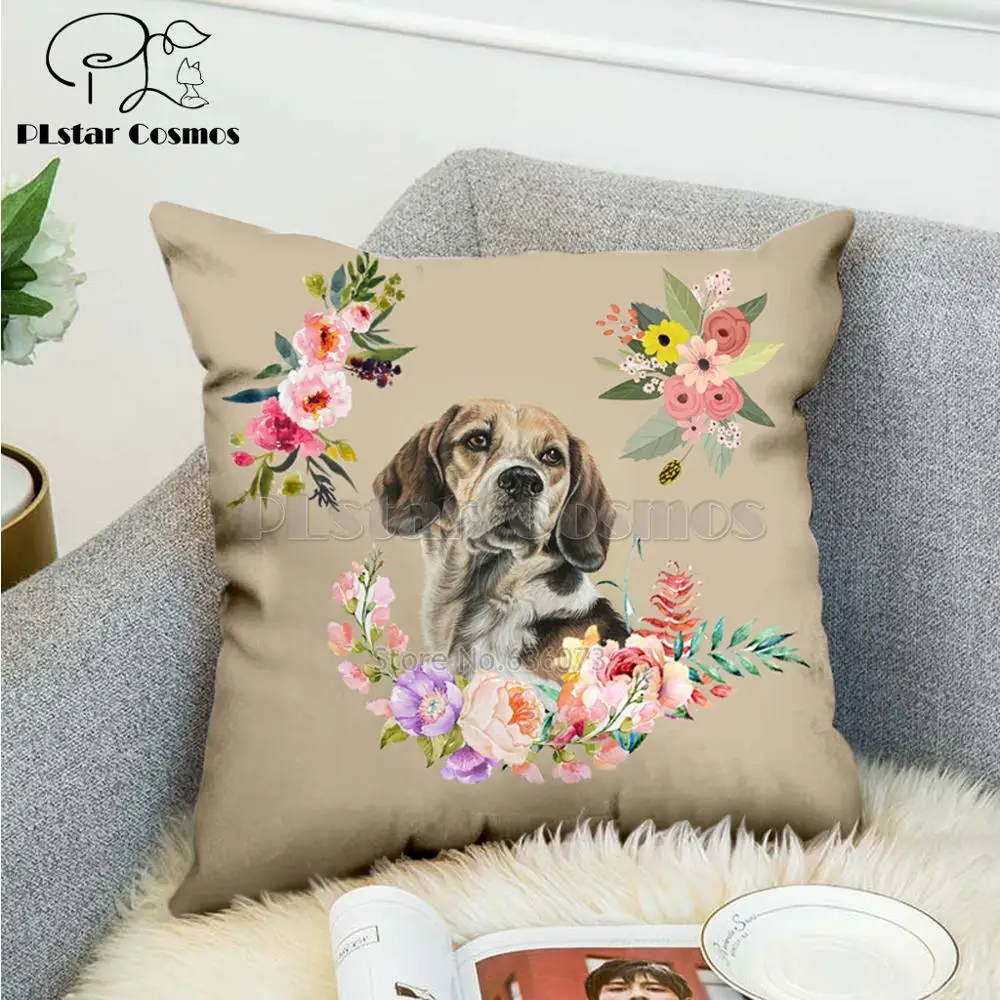 Pet dog flower puppy скандинавский короткий плюшевый чехол для подушки из полиэстера