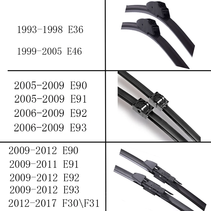 APPDEE спереди стеклоочистителей для BMW 3 серии E36 E46 E90 E91 E92 E93 F30 F31 F34 1993- лобовое стекло автомобиля резиновая