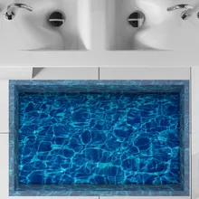 Высококачественная Бытовая 3D яркая наклейка для ванной комнаты, противоскользящая наклейка для пола с изображением водной тени, водонепроницаемый декор для душа, Новинка