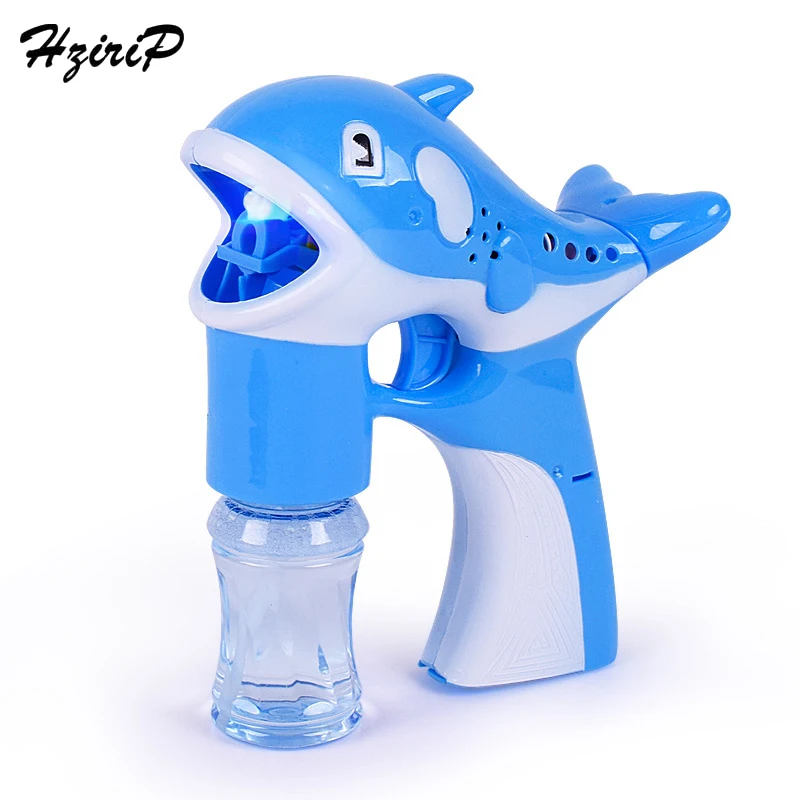 

Hzirip New Large Dolphin Automatic Flashing Bubble Music Gun Machine Blowing Bubbles toy Colorful Soap Bubbles Kid Outdoor Toy