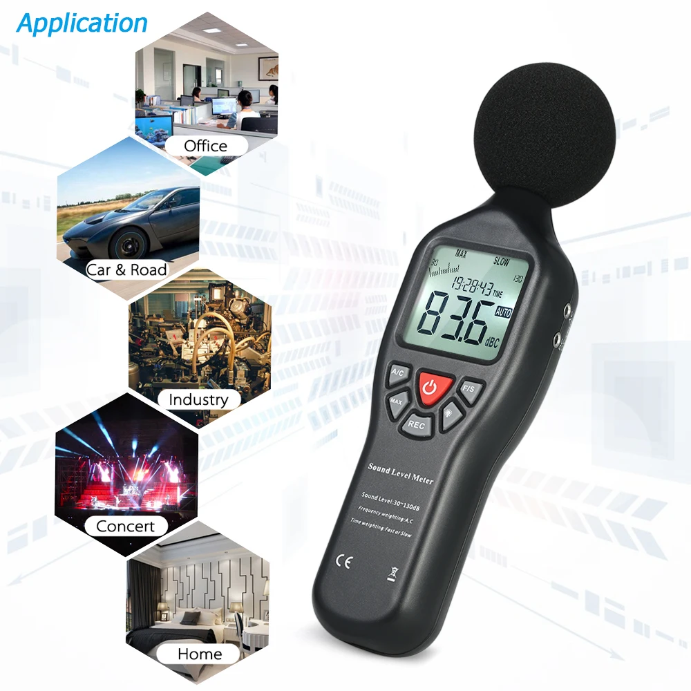 LCD Digital Sound Level Meter 30 130dBA Noise Measuring Instrument Decibel Monitoring Tester