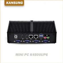 2017 Newest Cheap 6 Com 2 Lan Barebone System Mini Pc With Intel Core i7 Linux Ubuntu 4G RAM Fanless Server Desktop Computer