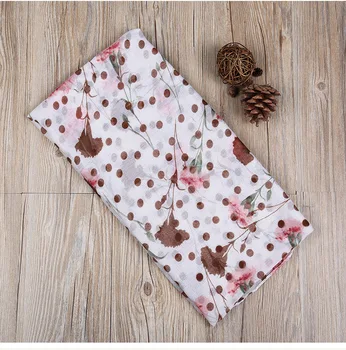 

2017 Newest Carnations Flower Pattern Scarf Women Dot And Floral Pattern Shawls Scarves Muslim Spot Wrap Hijab Free Shipping